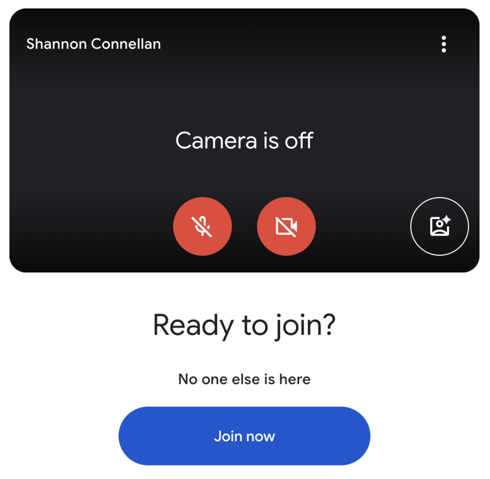 A screenshot of Google Meet showing the screen before login.